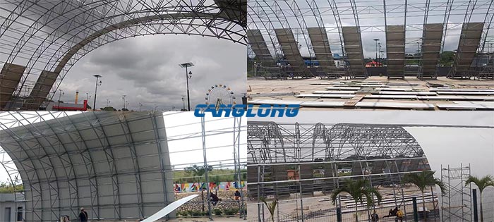 steel truss curved exhibition hall