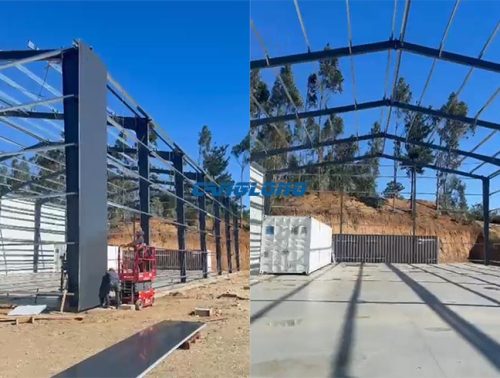 Chile steel frame warehouse installation