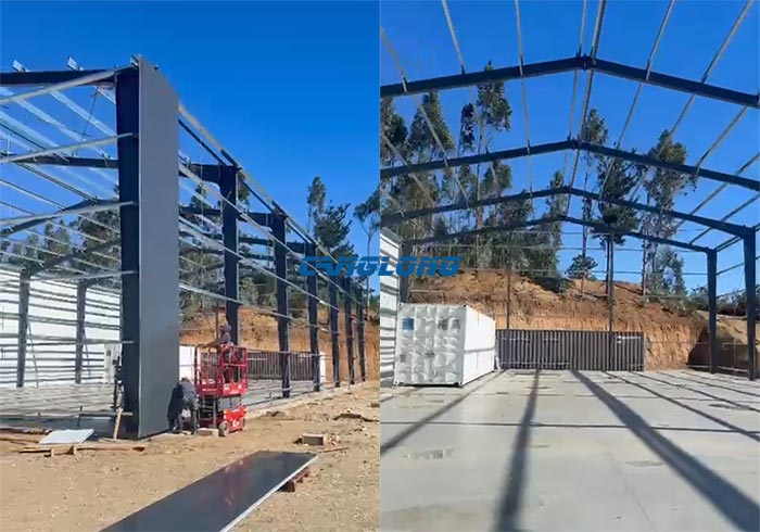 Chile steel frame warehouse installation