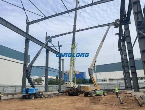 heavy steel structure factory installation