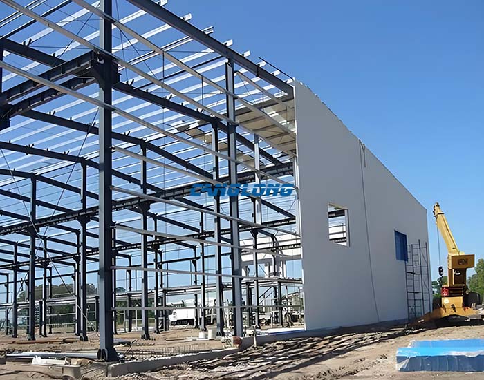 steel warehouse structures installation