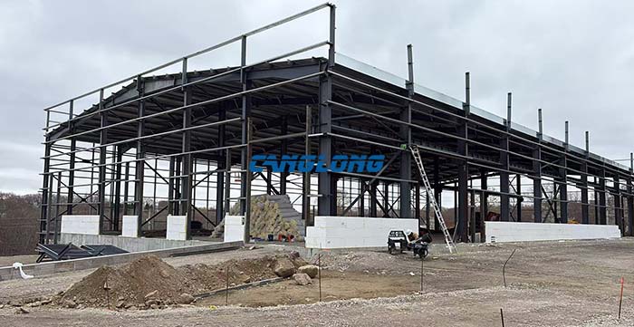 America steel structure workshop frame installation
