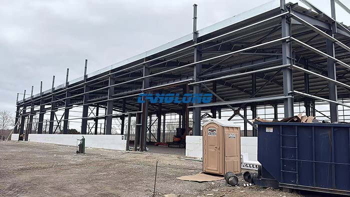 America steel structure workshop frame installation