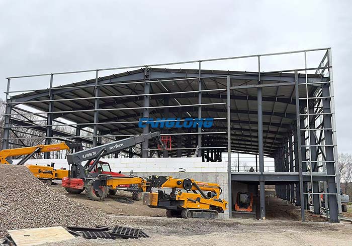 America steel structure workshop frame installation