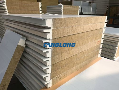 PU foam edge sealing rock wool sandwich panel