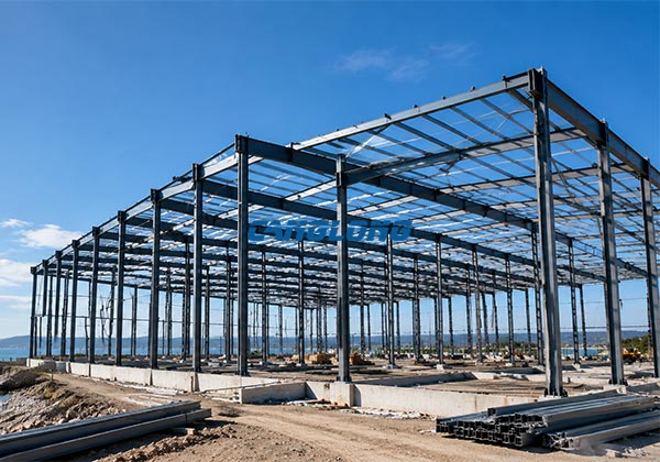 steel structure hall by the sea