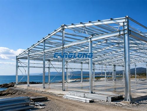 steel structure hall by the sea